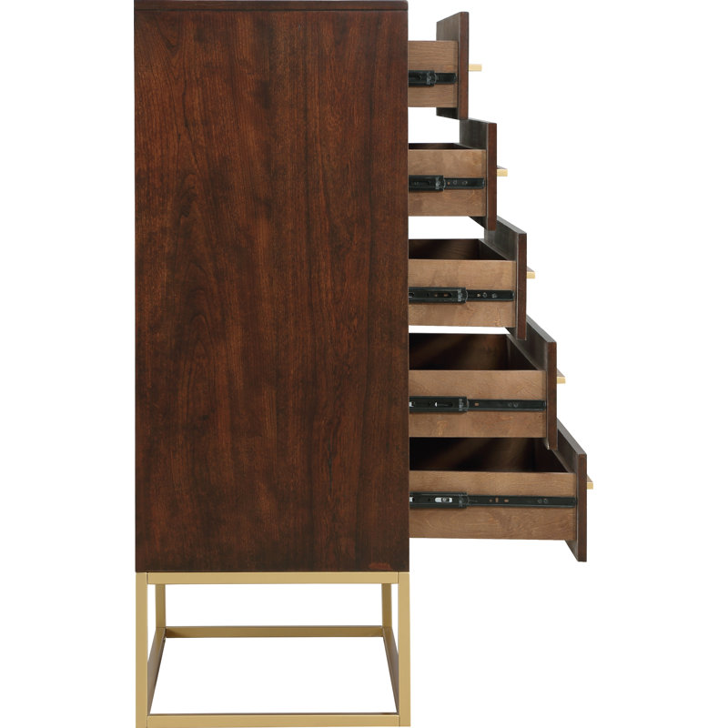 Maxine 5 Drawer 32" W Chest, Brown