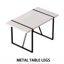 Table de salle à manger 55 pièces 55 po: table blanche et 4 chaises sans accoudoirs en polyuréthane, renforcées en métal pour une durabilité accrue, des sièges confortables pour une utilisation à long terme-734303075