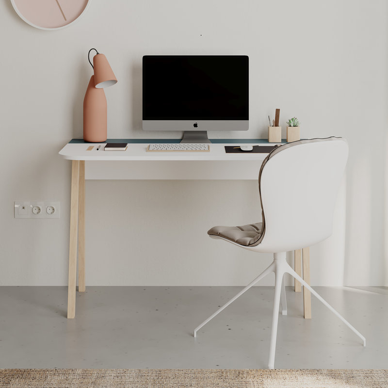 Luton Writing Desk, Turquoise/White