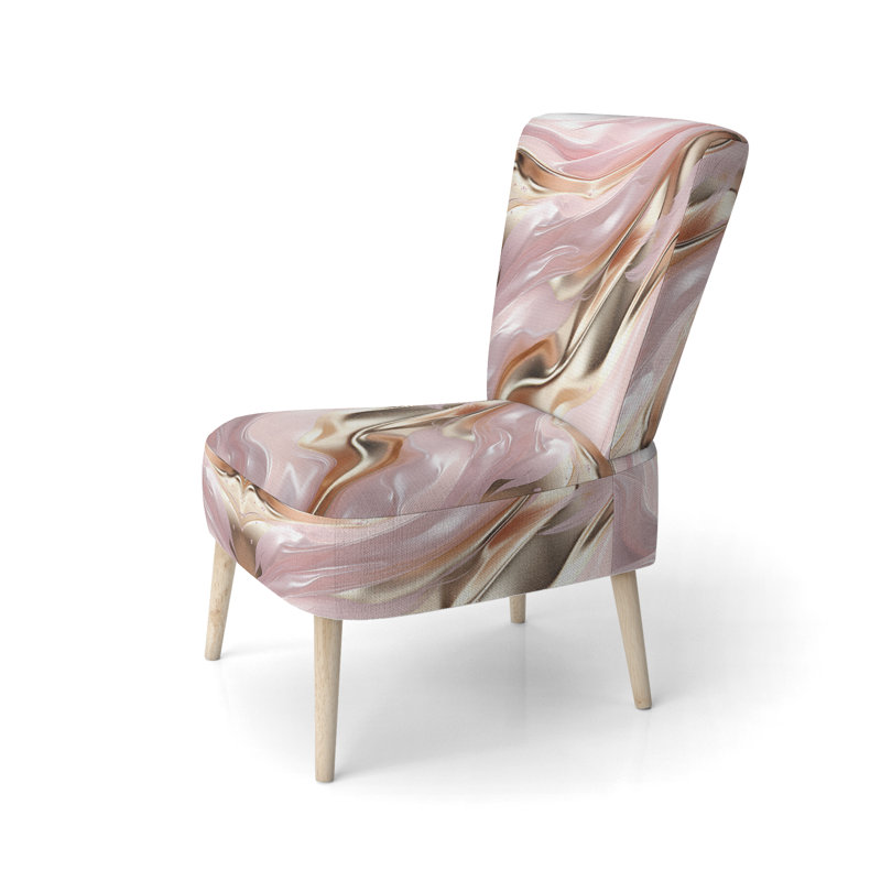 Chaise d'appoint rembourrée Gold, liquide et rose II