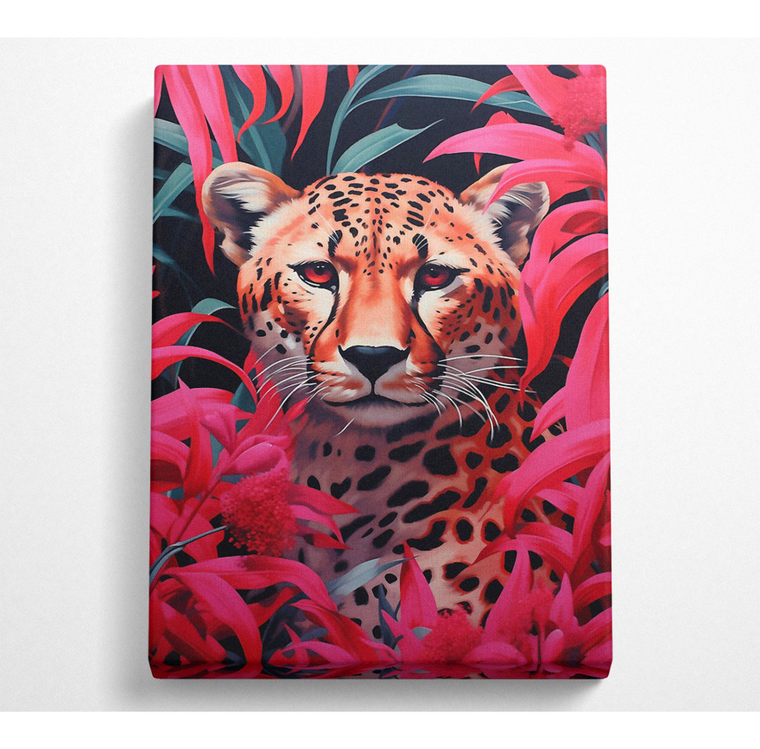 Beautifl Cheetah In Pink - Kunstdrucke auf Leinwand