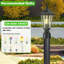 Lampadaire d'extérieur, lanterne sur mât, base E26 de 60 W maximum, boîtier en aluminium et verre, indice d'humidité, ampoules non incluses, noir mat, paquet de 1