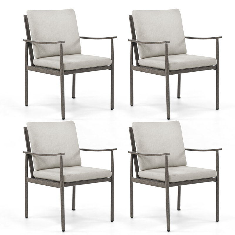 4 PCS Dining Chairs With Removable Cushions