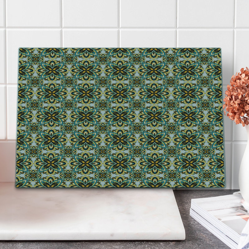 Ambesonne Mandala Cutting Board Large Size Motif Pattern Multicolor