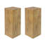 Table de bout à colonne carrée aspect bois, H33,75 po, finition vieillie d'aspect bois, se mélange à différentes hauteurs, pour une utilisation à l'intérieur ou à l'extérieur-864716465-864716467