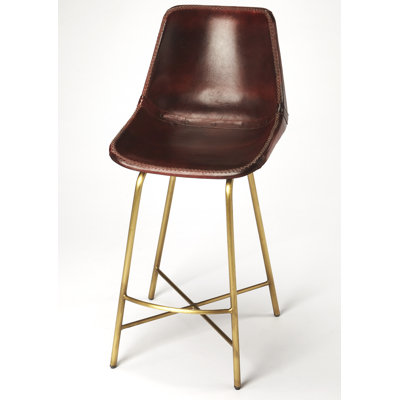 Upholstered Counter Stool with Metal Frame