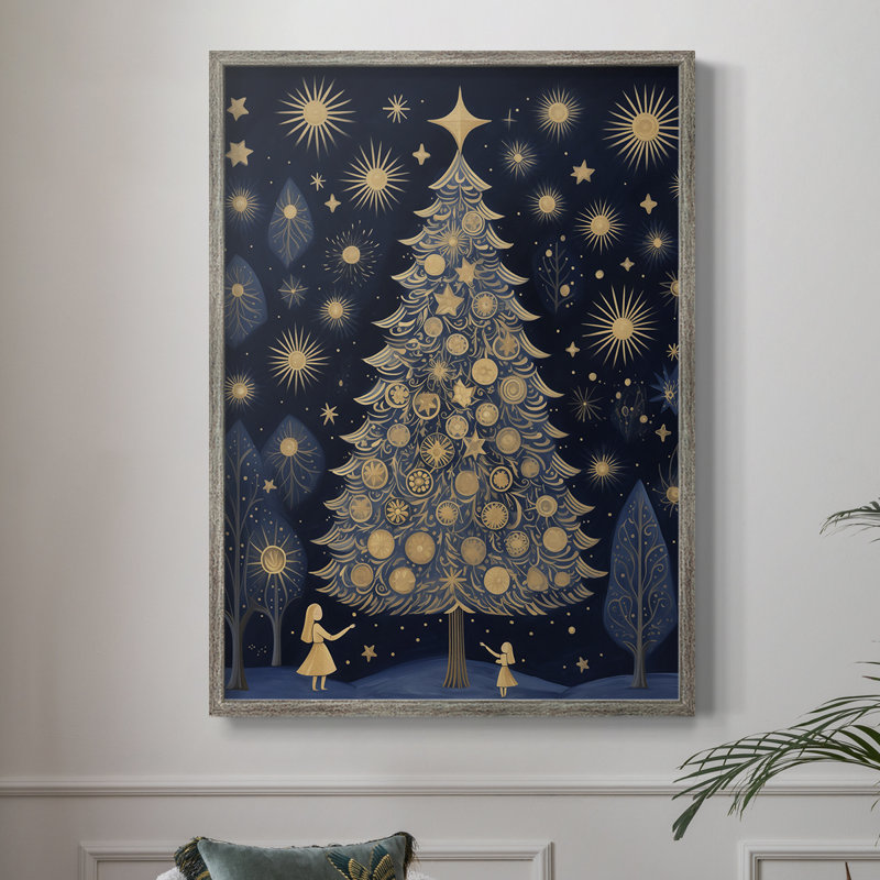 «Christmas Holiday Art DCXLIV», reproduction d'art encadrée - bois massif, H 21 po x l 17 po