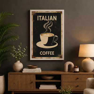Italian Coffee Sign Vintage - Wrapped Canvas