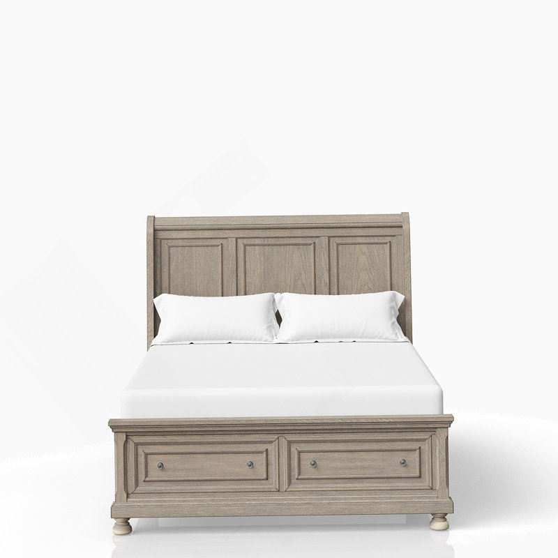 Grand lit de rangement gris antique, Gris antique, Grand lit