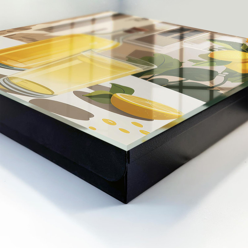 Key cabinet, Opens to the left, 30x30x5, Black, Lemons, glass, jug, southern climate, 