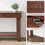 Farmhouse Console Table for Behind Couch, 54-Inch Long Entryway Table with Drawers & Open Storage Shelf-210895161