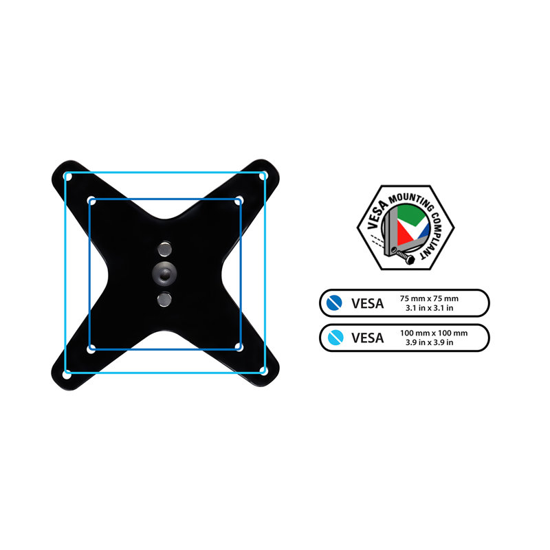 Black Adjustable Single Monitor Desk Mount with C-Clamp