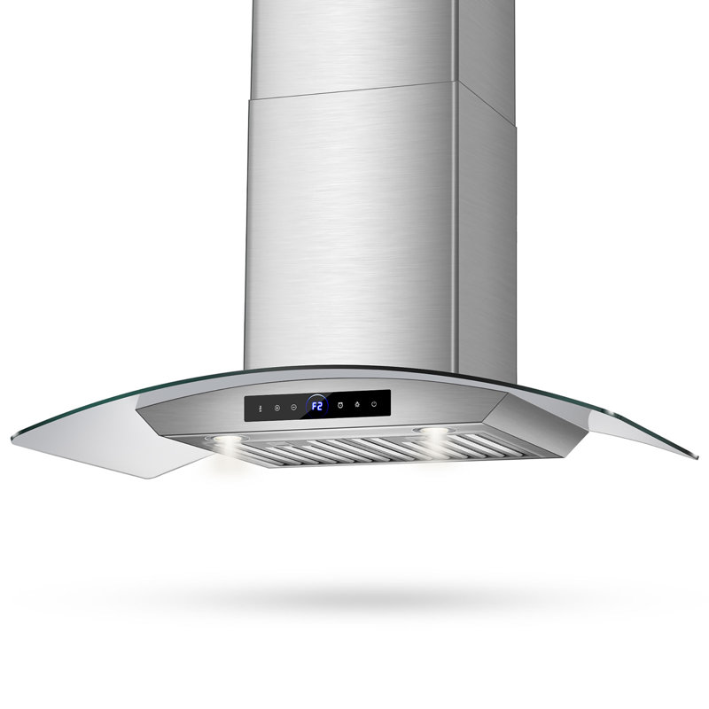 Range Hood 900cfm, 4-speed Smartis Wall Mount Range Hood With Touch Sensor, Dual Led Lights, Baffle Filters Ducted, 30"