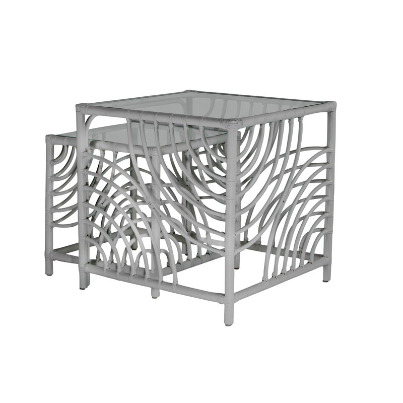 Tables gigognes 2 pièces  Swirl, Gris clair