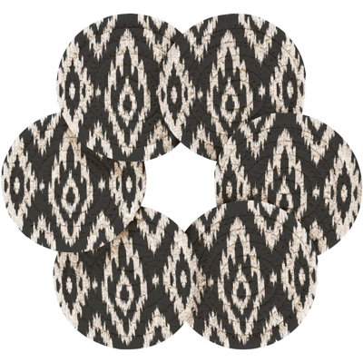 Sous-verres en coton tissé absorbant avec support 6 pièces