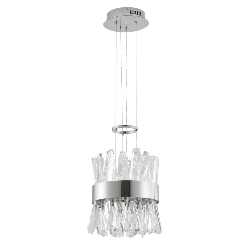 Luminaire suspendu en cristal 1 lumière Crichlow , Chrome