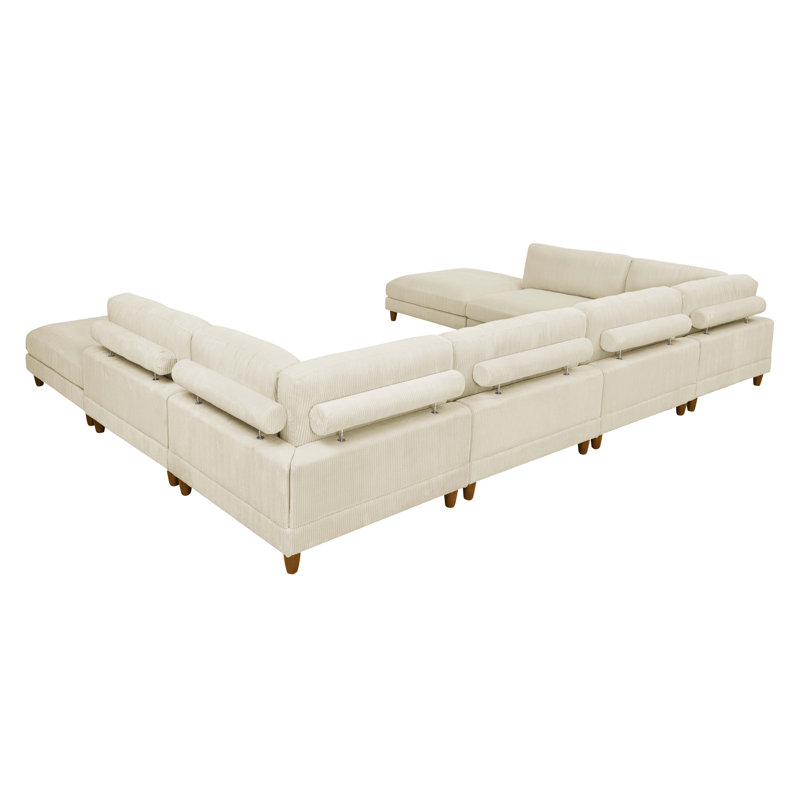 Corduroy Sectional, Cream Corduroy