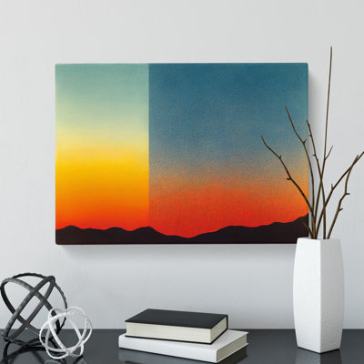 Statuesque Abstract Mountain Sunset - Wrapped Canvas