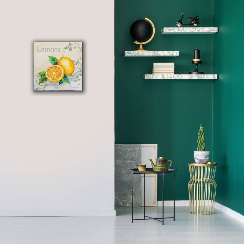 «Tutti Fruiti Lemon» par Jean Plout, art mural sur toile, H 18 po x l 18 po x P 0,75 po
