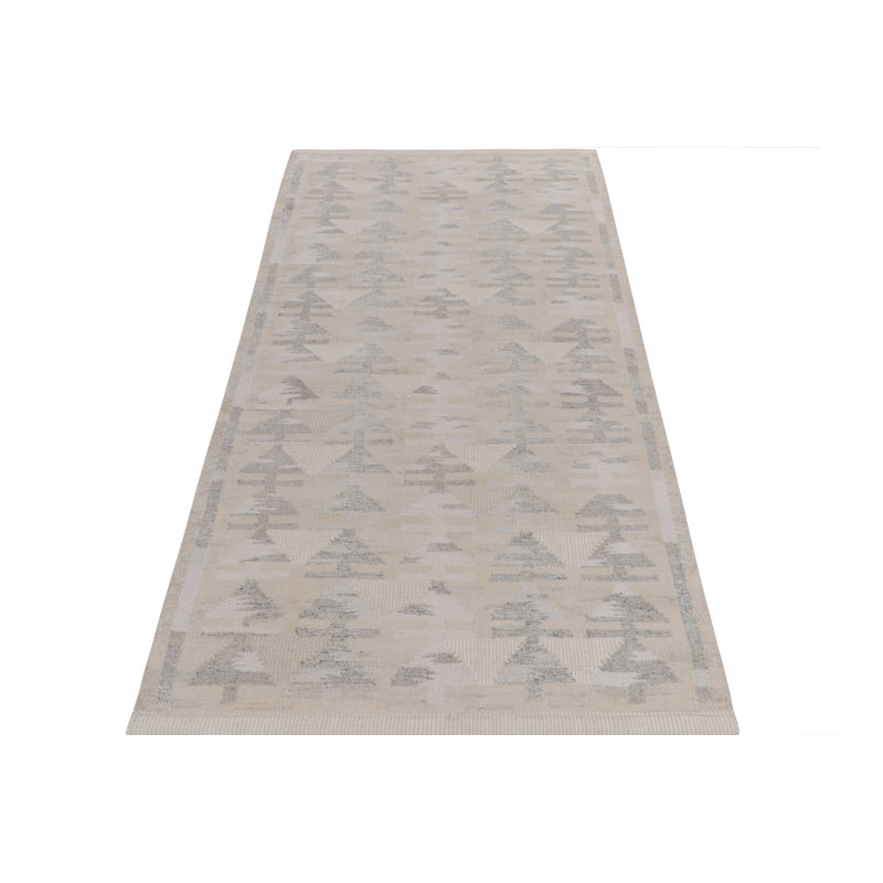 Scandinavian Kilim Wool Geometric Area Rug, Rectangle 8' x 10'