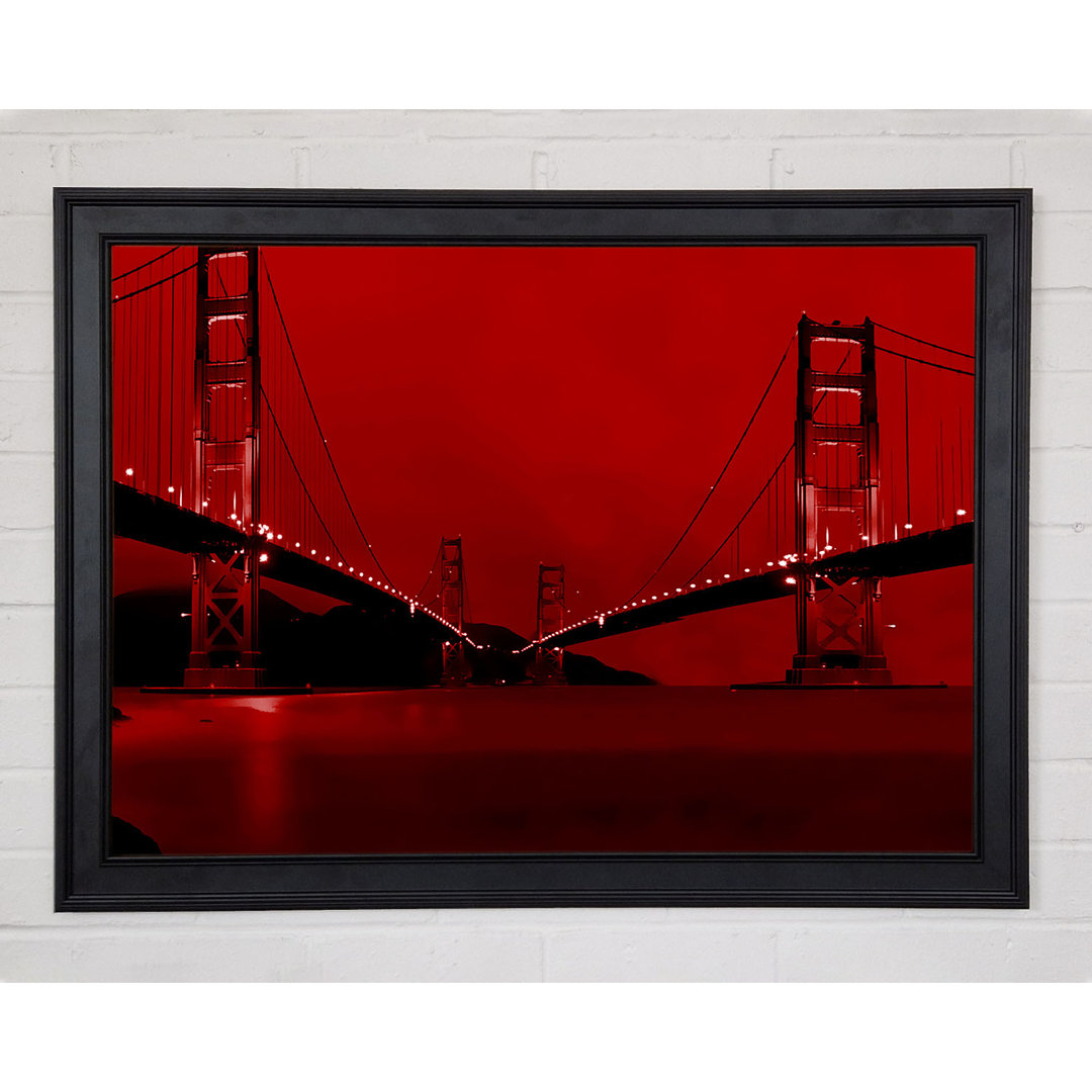 Golden Gate Bridge Zwillinge Rot Gerahmter Druck