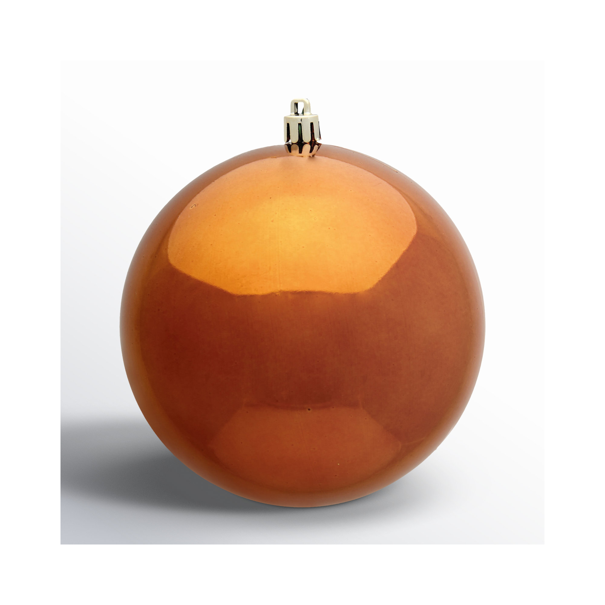 Holiday Décor Ball Ornament, Copper Shiny, 3" H x 3" W x 3" D