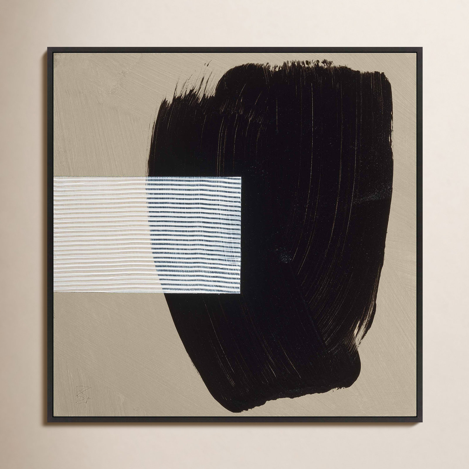 Storm by Robert Kamnatnik, Black Framed Canvas, 24" H x 24" W x 1.38" D