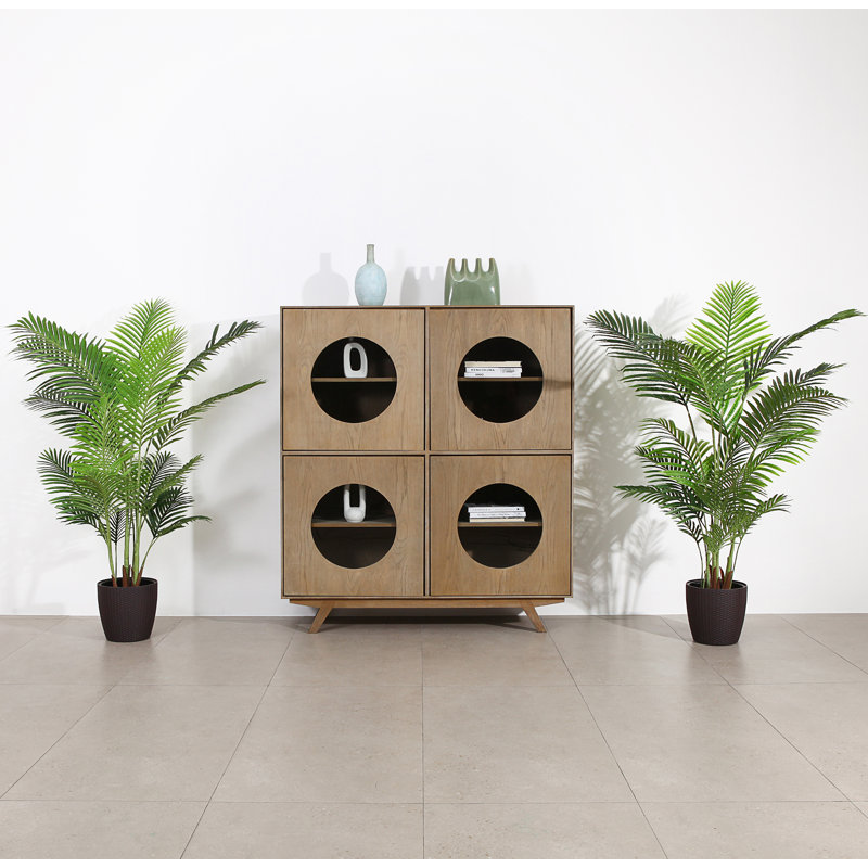 Adcock 2 - Piece Artificial Palm Tree in Pot Set, Faux Plant, 63" H x 48" W x 48" D