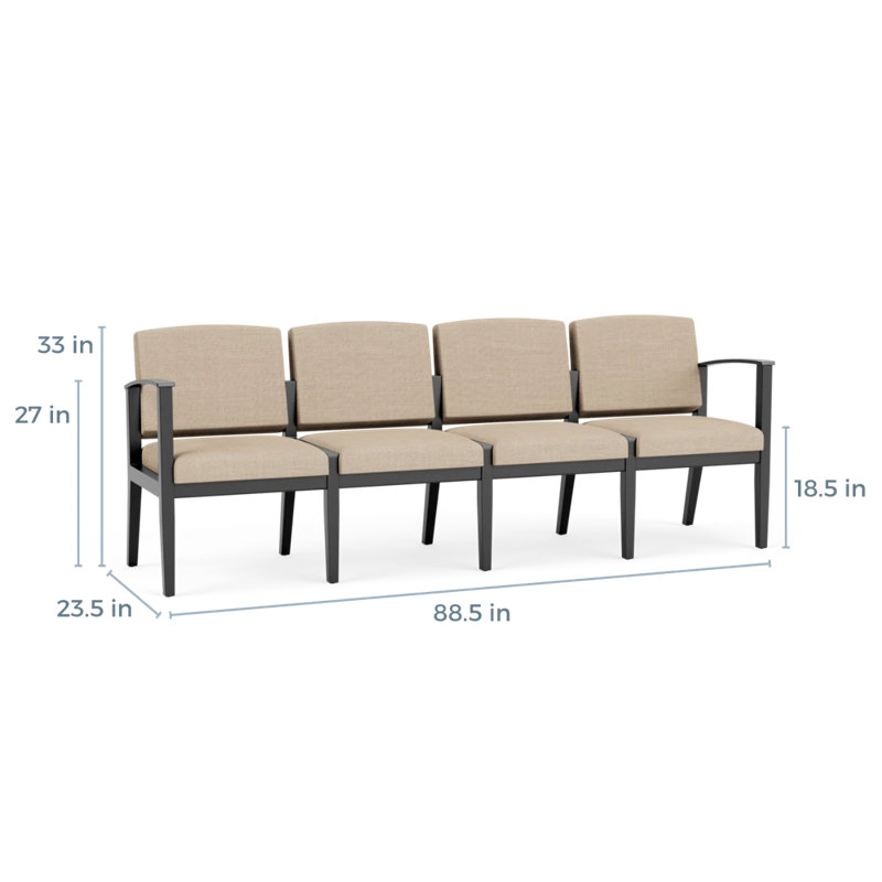 Table de bout en bois Amherst, Noir, Chambray calcaire