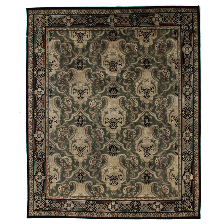 Tibetan Weave Oriental Area Rug in Black/Light Gray/White/Beige