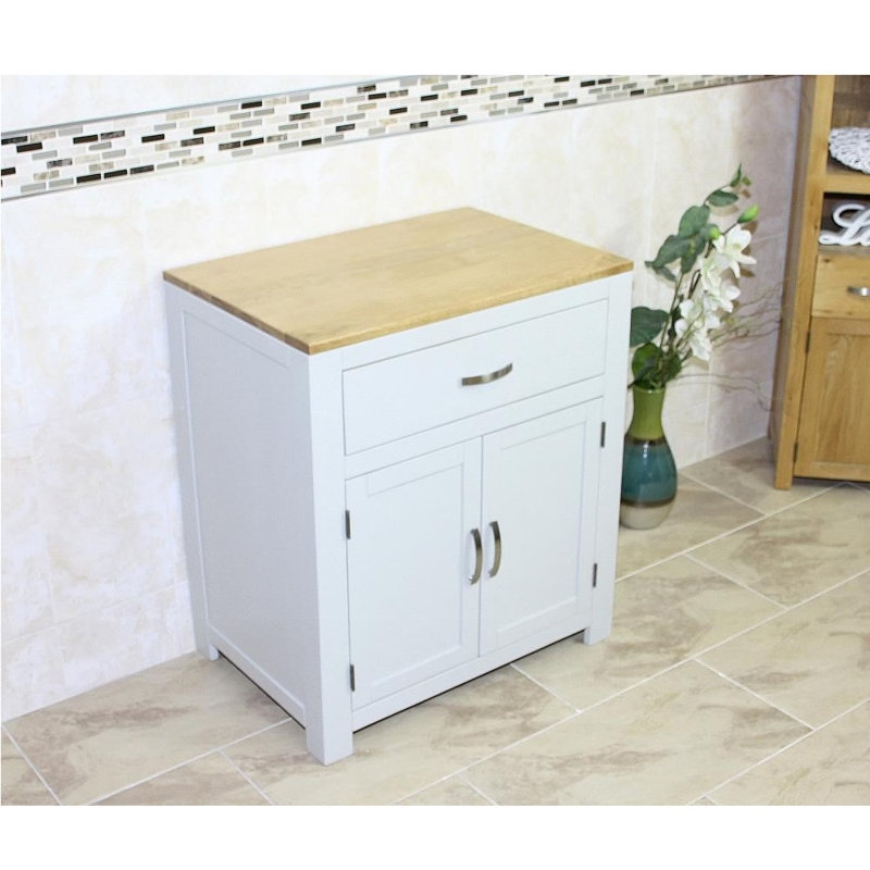 Ximena Solid Wood Bathroom Cabinet, Grey