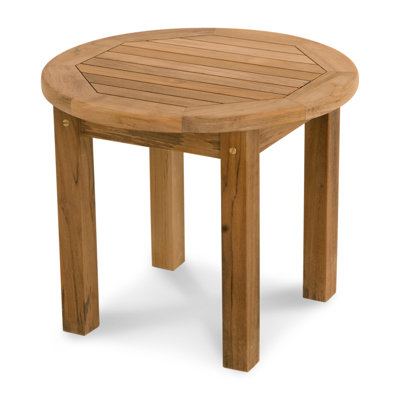 Table d'appoint ronde classique en teck 21 po