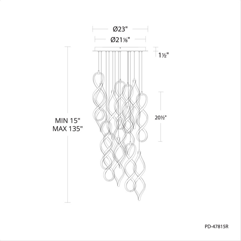 Interlace Round Multi-Light 4-CCT Pendant, Chrome