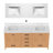 72'' Bathroom Vanity, Wood Frame Bathroom Storage Cabinet, Freestanding Vanity Top With Double Basin Natural Oak-1896891893-1896891892