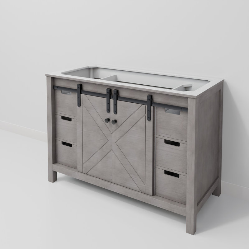 Meuble-lavabo simple l 48 po x P 22 po Marsyas, Gris cendre