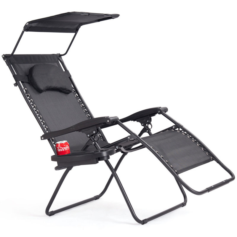 Chaise longue simple inclinable 29 po Kalobe, Noir
