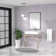 32"L*17"W White Ceramic Rectangular Single Faucet Hole Console Bathroom Sink with Overflow
