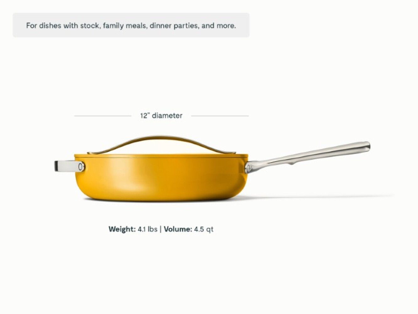 Caraway 4.5qt Ceramic Non-Stick Sauté Pan, Marigold