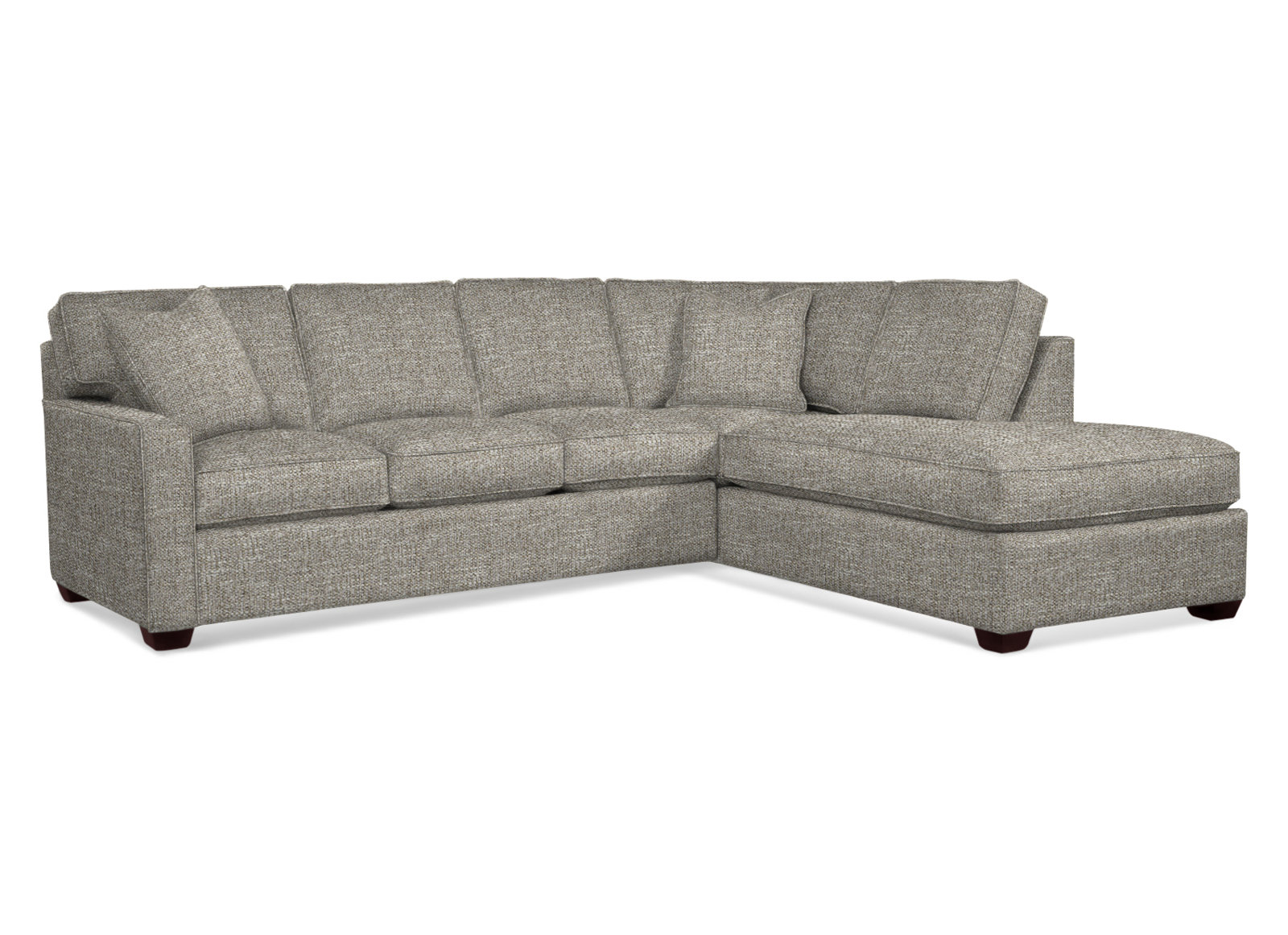 Ellora Upholstered Chaise L-Sectional, Java, Right Hand Facing, Brown Geometric, 0456-33