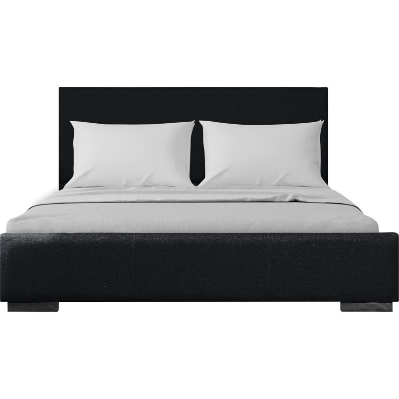 Lit plateforme tapissier Dumfries (Abbey), Très grand, Polyester gris