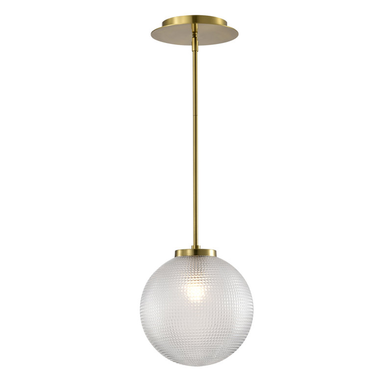 Luminaire suspendu sphérique en verre Sokix, Laiton