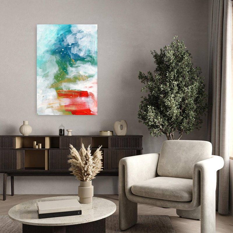 «Dynamic Abstract Flow», impression de paysage géométrique coloré nature, 36" H x 24" W