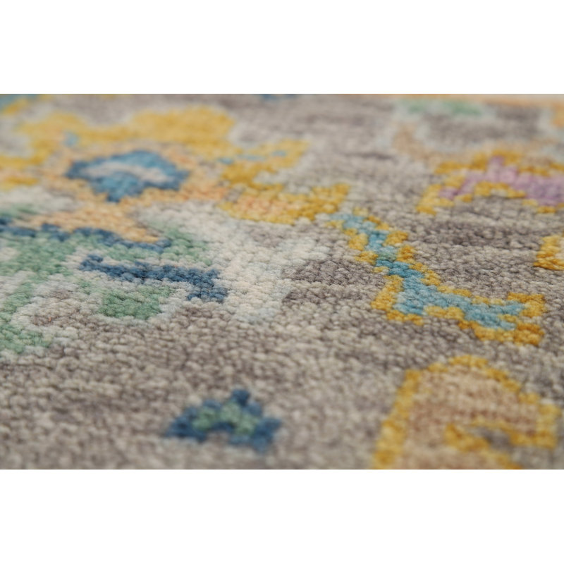 Tapis gris fait à la main Oushak 3 x 6