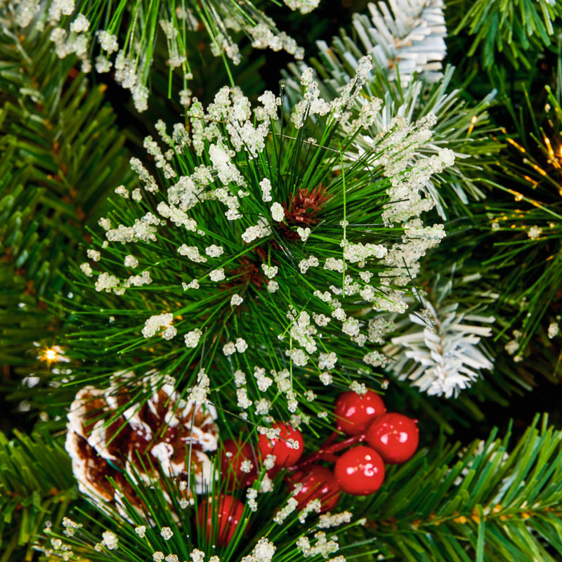 7ft Pre-lit Artificial Sugar Pine Christmas Tree with Stand