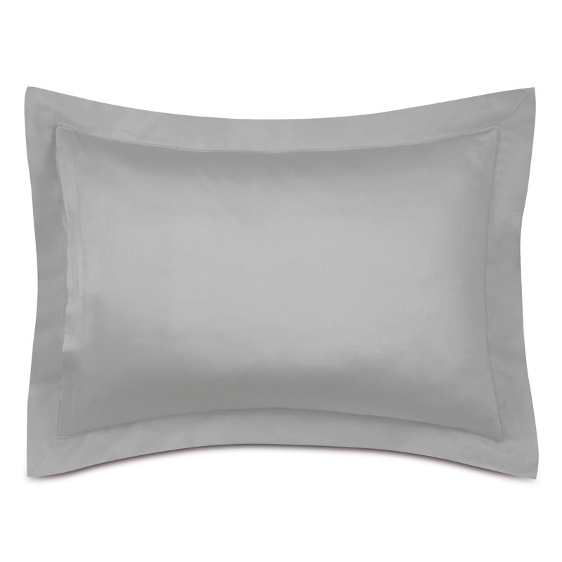 Deluca Cotton Pillow Sham, Silver, Standard