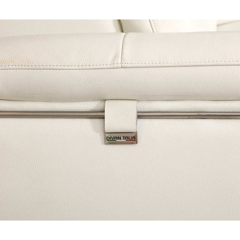 Fauteuil en cuir italien Global United, Blanc