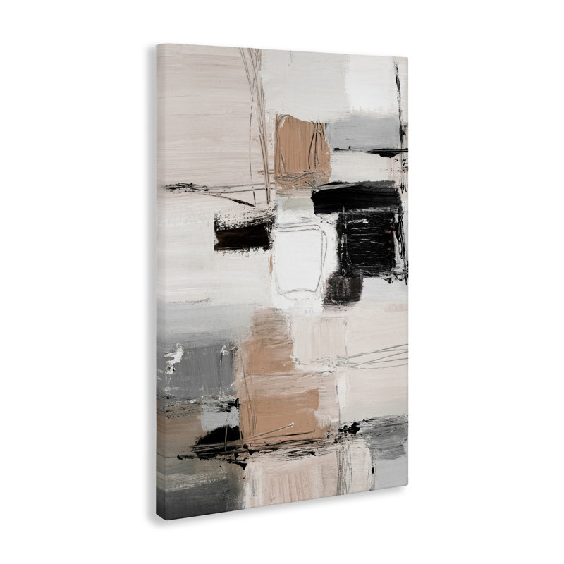 Toile contemporaine contemporaine neutre, design par Lanie Loreth, H 36 po x l 24 po