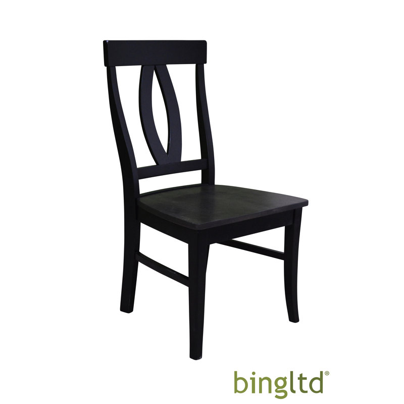 Chaise d'appoint en bois massif, Noir