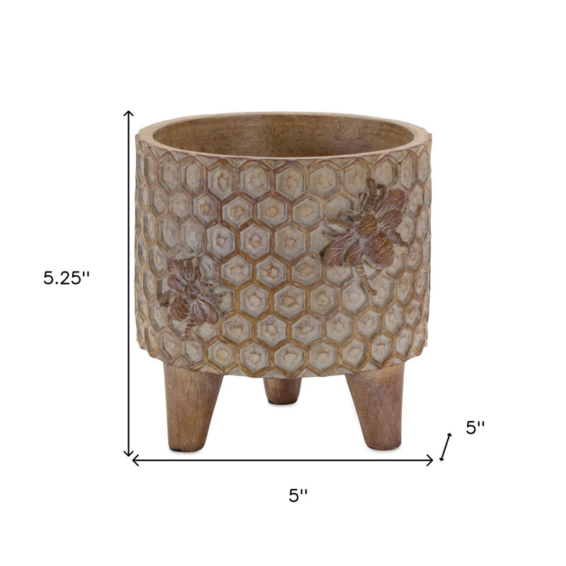 Ensemble de 2 pots à bourdons en polyrésine brun de 3 onces