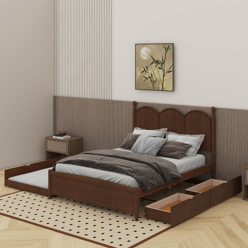 Grand lit plateforme avec lit gigogne